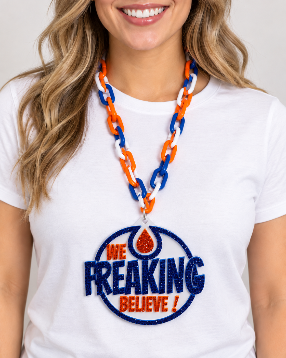 We FREAKING Believe Rhinestone Medallion
