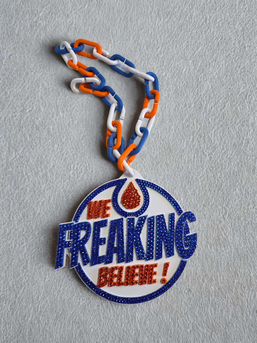We FREAKING Believe Rhinestone Medallion